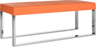 Safavieh Marc Bench Orange and Chrome Furniture 