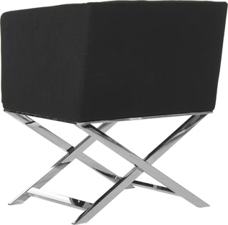 Safavieh Celine Chrome Cross Leg Chair Black and Furniture 