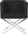 Safavieh Celine Chrome Cross Leg Chair Black and Furniture main image