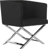 Safavieh Celine Chrome Cross Leg Chair Black and Furniture 