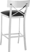 Safavieh Zoey 39''H Stainless Steel Cross Back Bar Stool Black and Chrome Furniture 