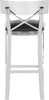 Safavieh Zoey 39''H Stainless Steel Cross Back Bar Stool Black and Chrome Furniture 