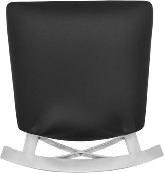 Safavieh Zoey 39''H Stainless Steel Cross Back Bar Stool Black and Chrome Furniture 