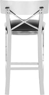Safavieh Zoey 35''H Stainless Steel Cross Back Counter Stool Black and Chrome Furniture 