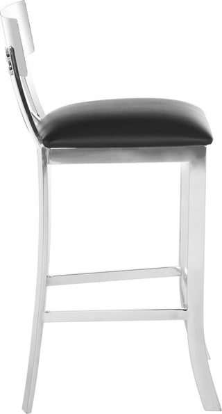 Safavieh Zoey 35''H Stainless Steel Cross Back Counter Stool Black and Chrome Furniture 