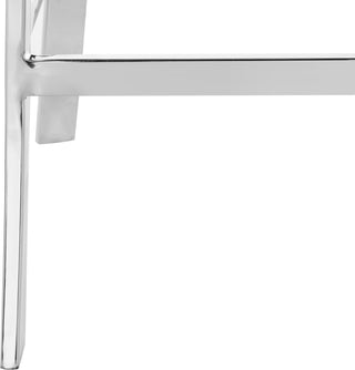 Safavieh Zoey 35''H Stainless Steel Cross Back Counter Stool White and Chrome Furniture 