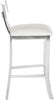 Safavieh Zoey 35''H Stainless Steel Cross Back Counter Stool White and Chrome Furniture 