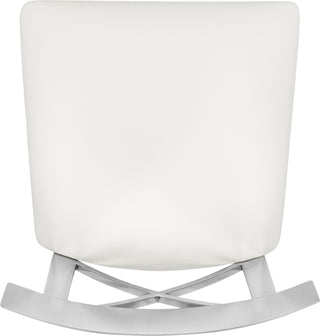 Safavieh Zoey 35''H Stainless Steel Cross Back Counter Stool White and Chrome Furniture 