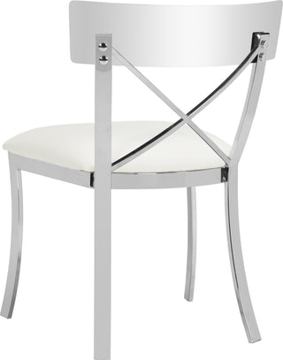 Safavieh Zoey Side Chair White and Chrome 