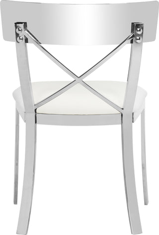 Safavieh Zoey Side Chair White and Chrome 