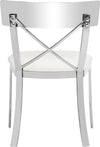 Safavieh Zoey 19''H Side Chair White and Chrome Furniture 