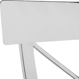 Safavieh Zoey 19''H Side Chair White and Chrome Furniture 