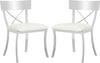 Safavieh Zoey Side Chair White and Chrome 
