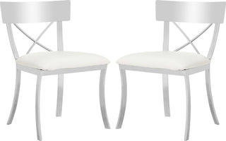 Safavieh Zoey Side Chair White and Chrome 