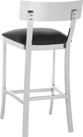 Safavieh Abby 35''H Stainless Steel Counter Stool Black and Chrome Furniture 