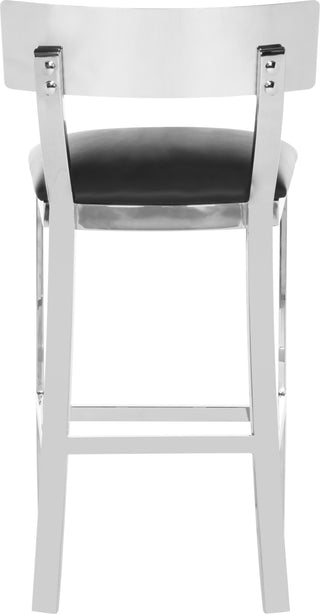 Safavieh Abby 35''H Stainless Steel Counter Stool Black and Chrome Furniture 