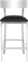 Safavieh Abby 35''H Stainless Steel Counter Stool Black and Chrome Furniture main image