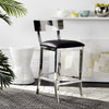 Safavieh Abby Stainless Steel Counter Stool Black and Chrome  Feature