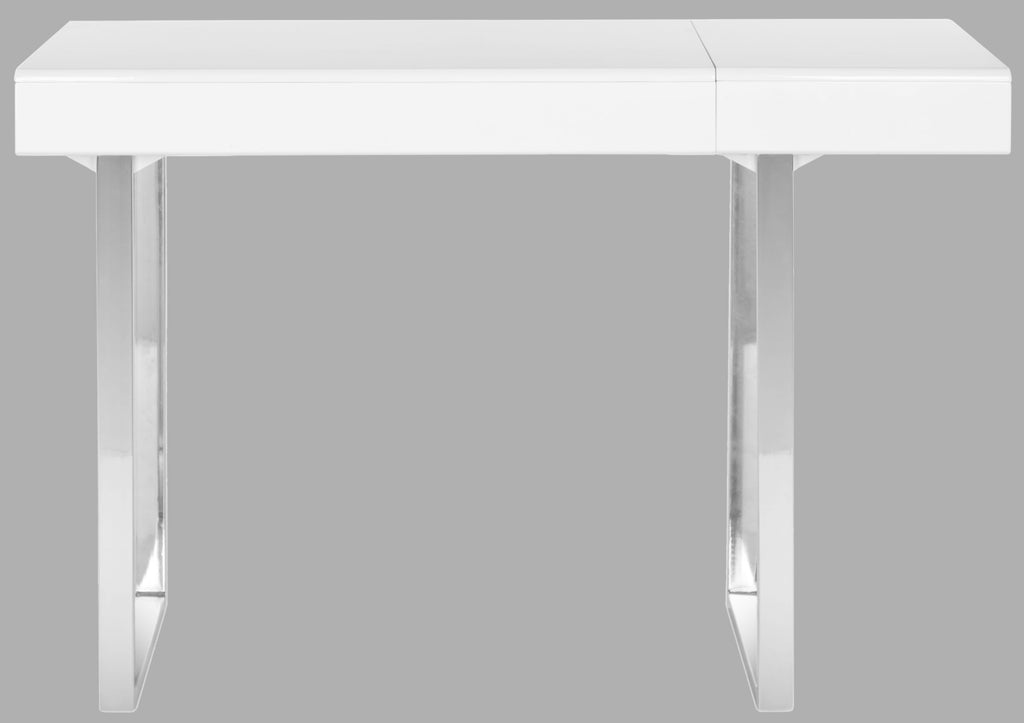 Safavieh Berkley Desk White and Chrome Furniture main image