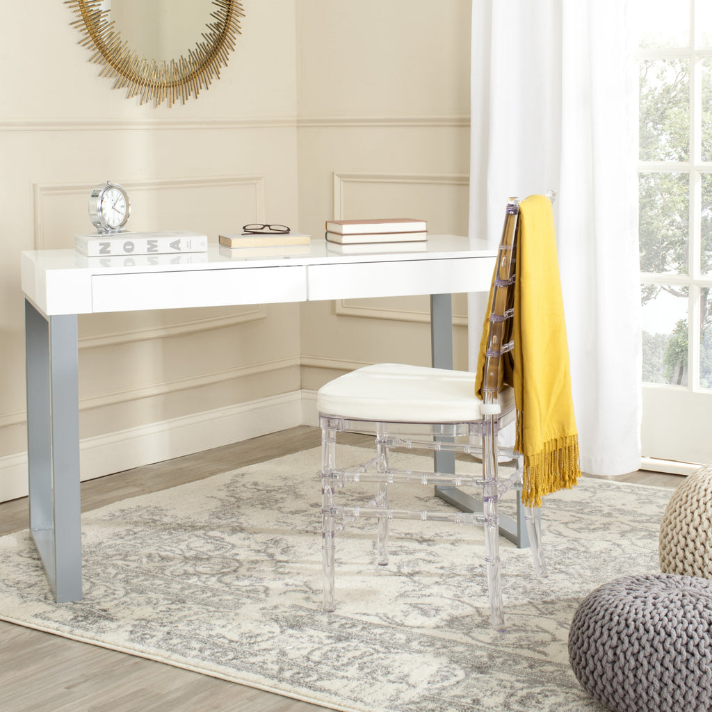 Safavieh Barton Desk White and Grey Furniture  Feature