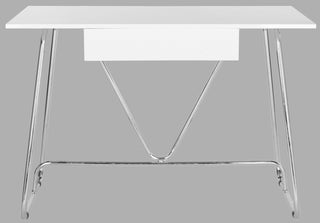 Safavieh Malloy Desk White and Chrome Furniture main image