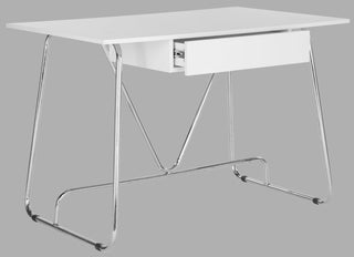 Safavieh Malloy Desk White and Chrome Furniture 