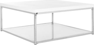 Safavieh Malone Chrome High Gloss Coffee Table White and Furniture 