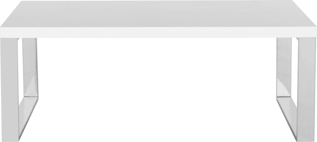 Safavieh Rockford Coffee Table White and Chrome Furniture main image