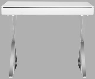 Safavieh Gordon Desk White and Chrome Furniture main image