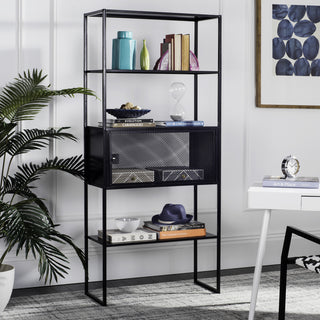 Safavieh Abay Storage Bookshelf Black  Feature