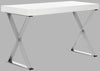 Safavieh Paley 47''W One Drawer Lacquer and Chrome Desk White and Furniture 