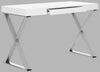 Safavieh Paley 47''W One Drawer Lacquer and Chrome Desk White and Furniture 