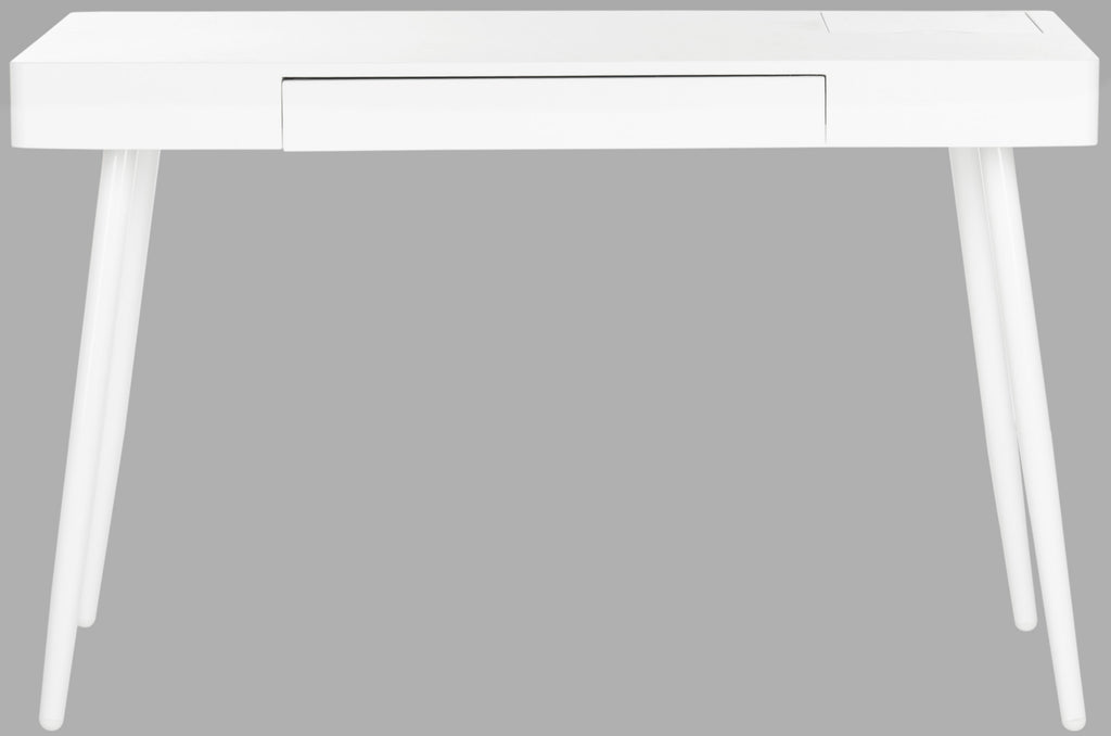 Safavieh Fadri Mid Century Scandinavian One Drawer Desk White Furniture main image