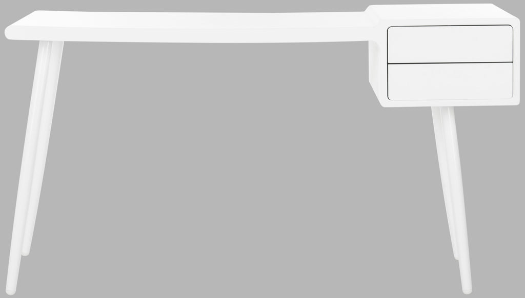 Safavieh Ferli Mid Century Scandinavian Two Drawer Desk White Furniture main image