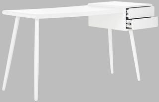 Safavieh Ferli Mid Century Scandinavian Two Drawer Desk White Furniture 