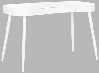 Safavieh Madan Mid Century Scandinavian One Drawer Desk White Furniture 