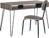 Safavieh Winta 47'' Retro Writing Desk / Chair Grey and Black Furniture 