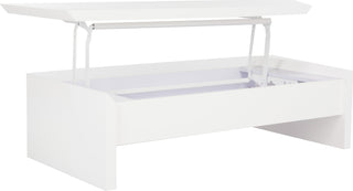 Safavieh Kinsley Lift-TOP Coffee Table White and Chrome  Feature