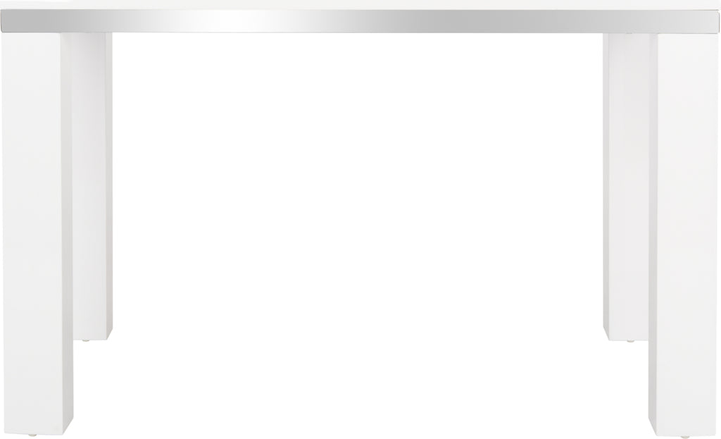 Safavieh Enos Modern Lacquer Desk White and Chrome Furniture main image