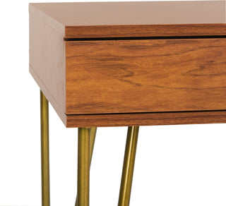 Safavieh Pine Two Drawer Desk Natural and Gold Furniture 