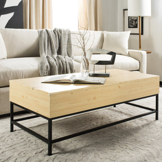 Safavieh Gina Contemporary Lift-Top Coffee Table Light Oak Furniture 