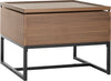 Safavieh Kristie Contemporary Lift-Top Coffee Table Dark Oak and Black Furniture 