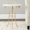 Safavieh Tamara Ringed Round Top Gold Accent Table White and Furniture 