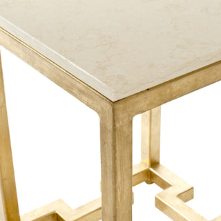 Safavieh Ray Marble Top Gold Accent Table Ivory and Furniture 