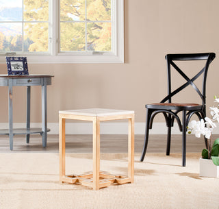 Safavieh Ray Marble Top Gold Accent Table Ivory and Furniture  Feature