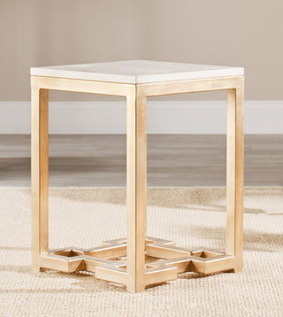 Safavieh Ray Marble Top Gold Accent Table Ivory and Furniture 