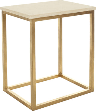 Safavieh Tad Faux Marble Gold Foil Accent Table Ivory and Furniture 