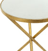 Safavieh Marcie Gold Foil Round Top Accent Table White and Furniture 