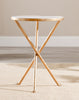 Safavieh Marcie Gold Foil Round Top Accent Table White and Furniture 
