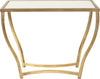 Safavieh Rex Glass Top Gold Foil Accent Table White and Furniture main image